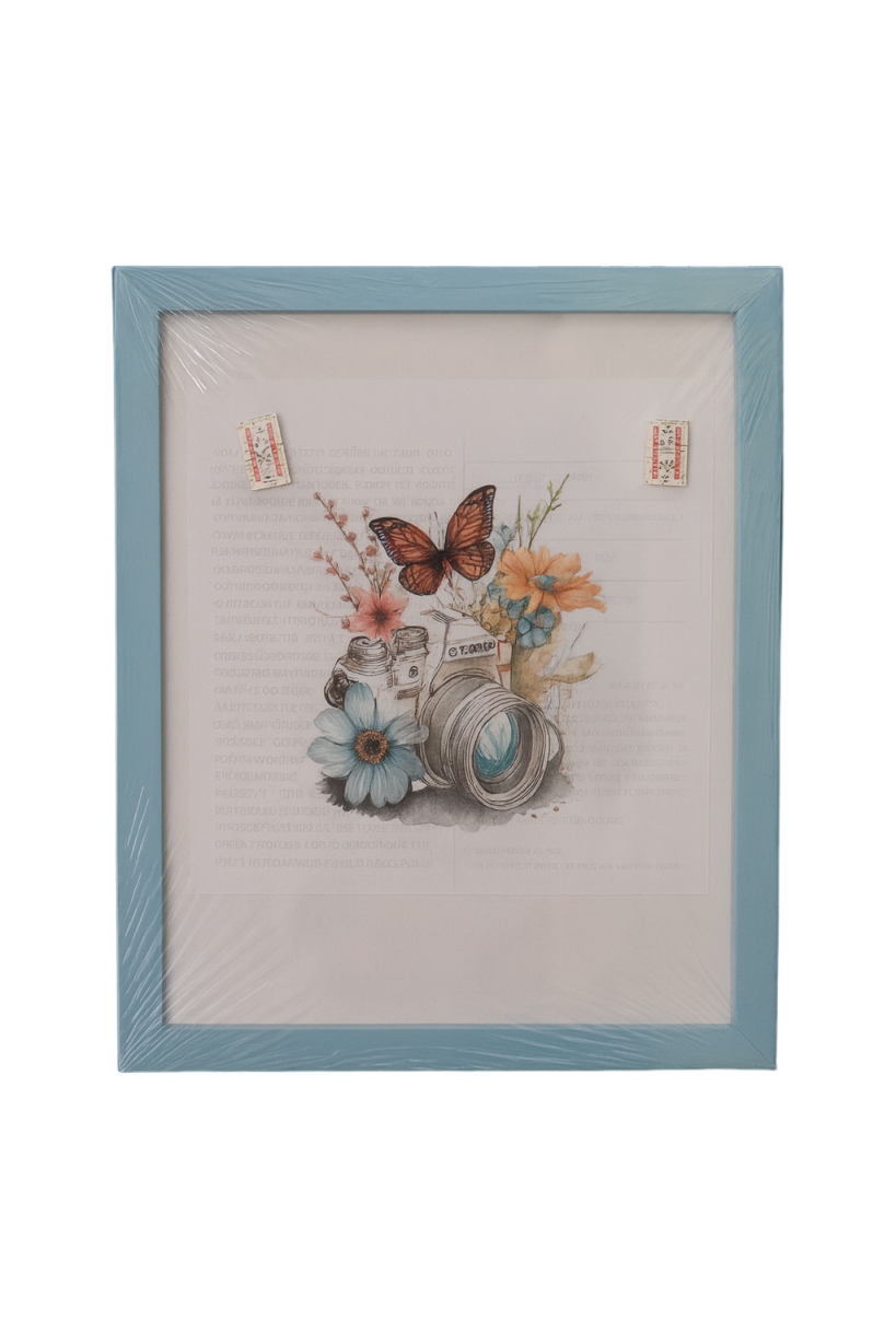 Moldura Rosa borboleta